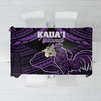 Hawaii Kauai Island Tablecloth Rooster Tribal Tattoo Simple Style LT05 Purple - Polynesian Pride