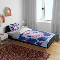 Cook Islands Tivaevae Quilt Bedding Set Sky Blue LT05 - Polynesian Pride