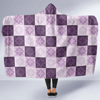 Lavender Manta Ray Hawaiian Quilt Motif Hooded Blanket LT05 One Size Purple - Polynesian Pride