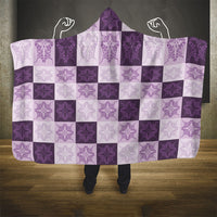 Lavender Manta Ray Hawaiian Quilt Motif Hooded Blanket LT05 - Polynesian Pride
