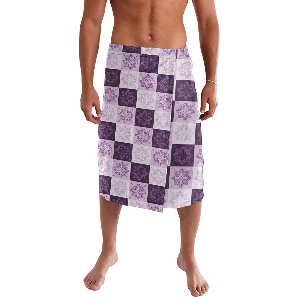Lavender Manta Ray Hawaiian Quilt Motif Lavalava LT05 Purple - Polynesian Pride