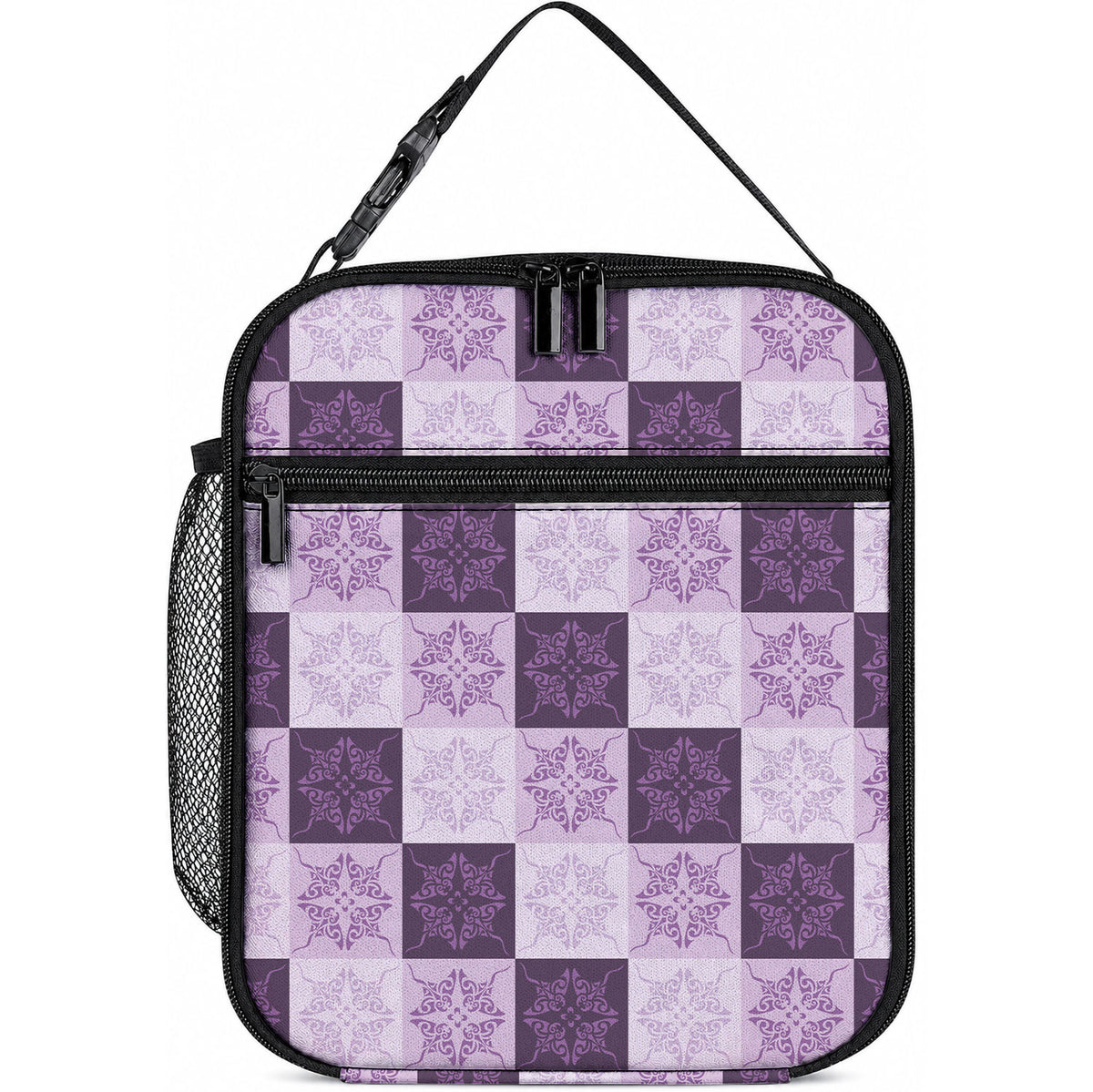 Lavender Manta Ray Hawaiian Quilt Motif Lunch Bag LT05 10.2 × 8.3 × 4.3 inch Purple - Polynesian Pride