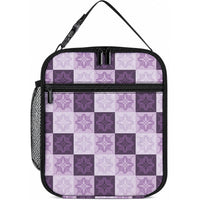 Lavender Manta Ray Hawaiian Quilt Motif Lunch Bag LT05 10.2 × 8.3 × 4.3 inch Purple - Polynesian Pride