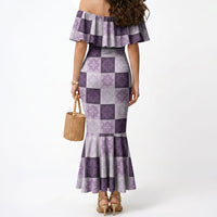 Lavender Manta Ray Hawaiian Quilt Motif Mermaid Dress LT05 - Polynesian Pride