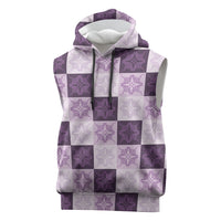 Lavender Manta Ray Hawaiian Quilt Motif Sleeveless Hoodie LT05 Purple - Polynesian Pride