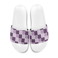 Lavender Manta Ray Hawaiian Quilt Motif Slide Sandals LT05 Purple - Polynesian Pride