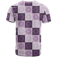 Lavender Manta Ray Hawaiian Quilt Motif T Shirt LT05 - Polynesian Pride