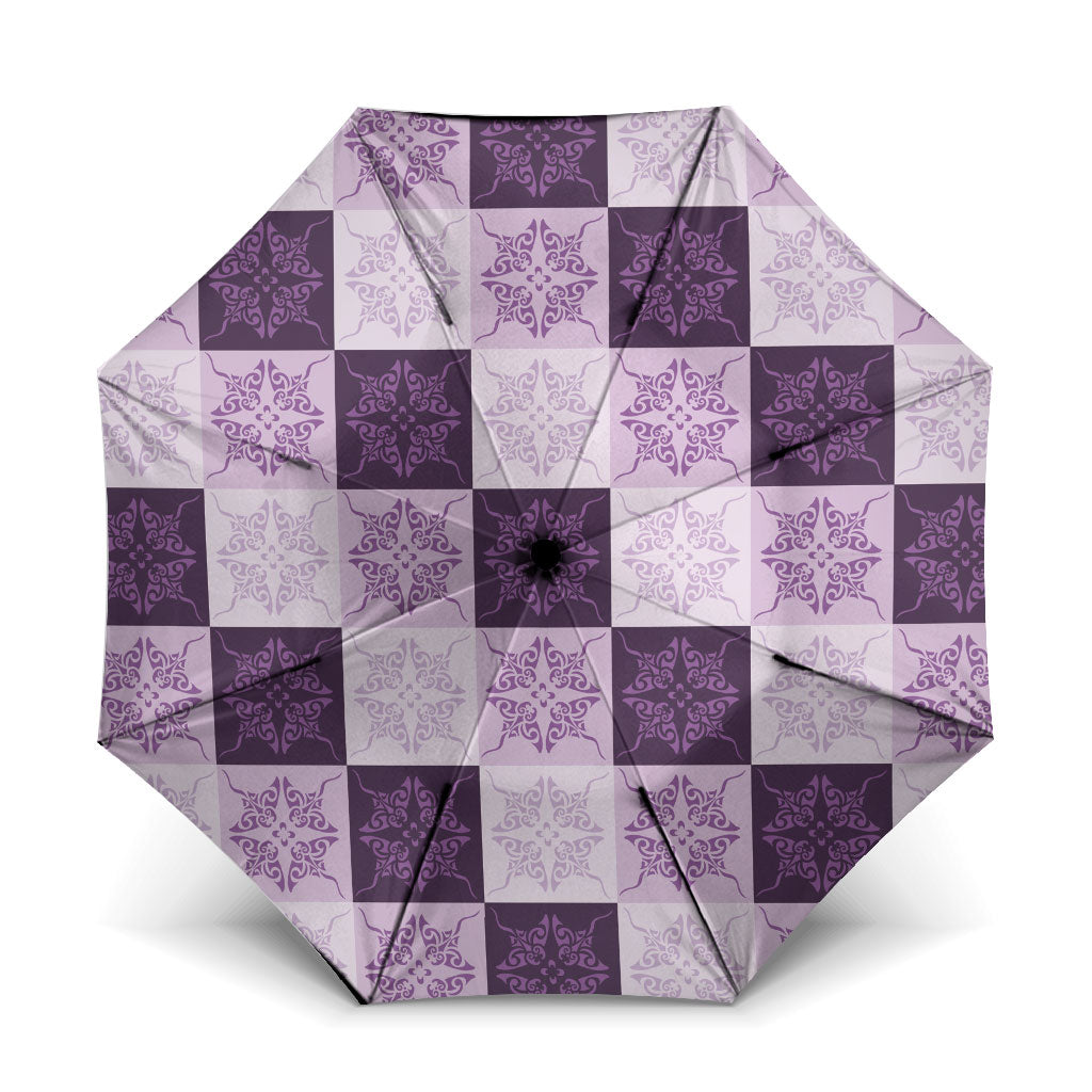 Lavender Manta Ray Hawaiian Quilt Motif Umbrella LT05 One Size Folded 11.42 inch Opened Diameter 37.4 inch Purple - Polynesian Pride