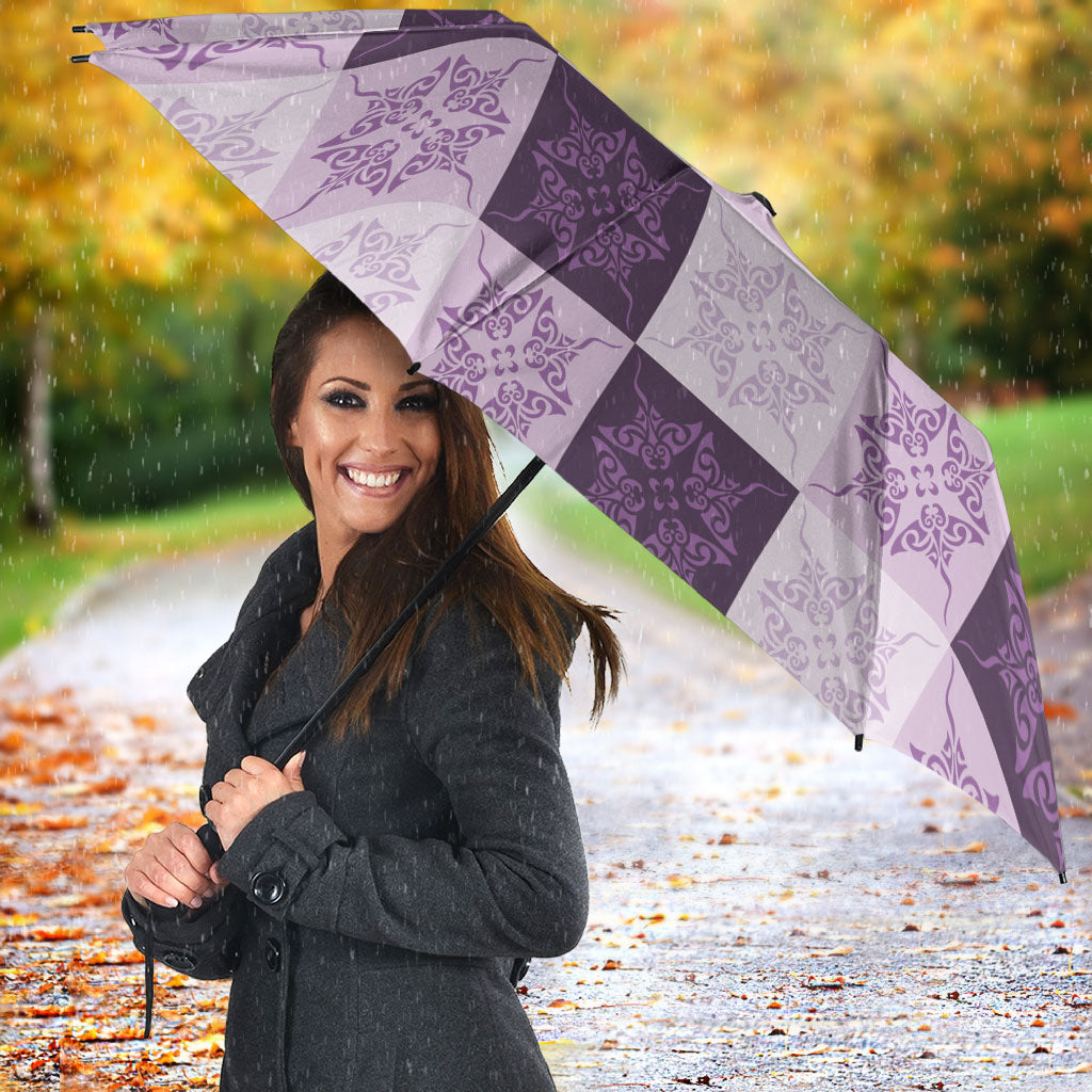 Lavender Manta Ray Hawaiian Quilt Motif Umbrella LT05 - Polynesian Pride