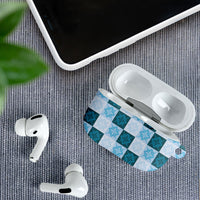 Cyan Manta Ray Hawaiian Quilt Motif AirPods Case LT05 - Polynesian Pride