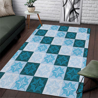 Cyan Manta Ray Hawaiian Quilt Motif Area Rug LT05 Blue - Polynesian Pride