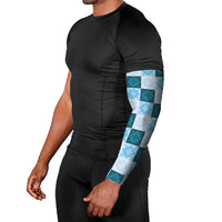 Cyan Manta Ray Hawaiian Quilt Motif Arm Sleeves LT05 - Polynesian Pride