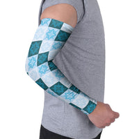 Cyan Manta Ray Hawaiian Quilt Motif Arm Sleeves LT05 - Polynesian Pride