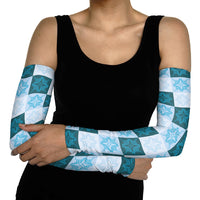Cyan Manta Ray Hawaiian Quilt Motif Arm Sleeves LT05 - Polynesian Pride