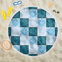 Cyan Manta Ray Hawaiian Quilt Motif Beach Blanket LT05 One Size 150cm Blue - Polynesian Pride