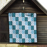 Cyan Manta Ray Hawaiian Quilt Motif Quilt LT05 - Polynesian Pride
