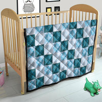 Cyan Manta Ray Hawaiian Quilt Motif Quilt LT05 - Polynesian Pride