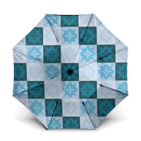 Cyan Manta Ray Hawaiian Quilt Motif Umbrella LT05 One Size Folded 11.42 inch Opened Diameter 37.4 inch Blue - Polynesian Pride
