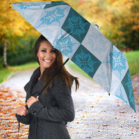 Cyan Manta Ray Hawaiian Quilt Motif Umbrella LT05 - Polynesian Pride