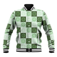 Sage Green Manta Ray Hawaiian Quilt Motif Baseball Jacket LT05 Unisex Green - Polynesian Pride