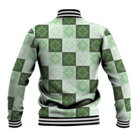 Sage Green Manta Ray Hawaiian Quilt Motif Baseball Jacket LT05 - Polynesian Pride