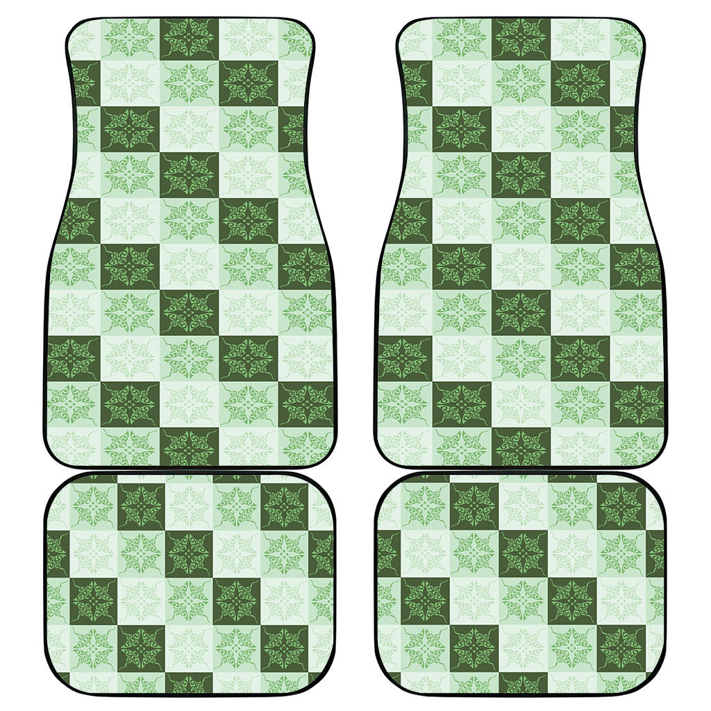 Sage Green Manta Ray Hawaiian Quilt Motif Car Mats LT05 - Polynesian Pride