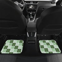 Sage Green Manta Ray Hawaiian Quilt Motif Car Mats LT05 Set 2pcs - Back Green - Polynesian Pride