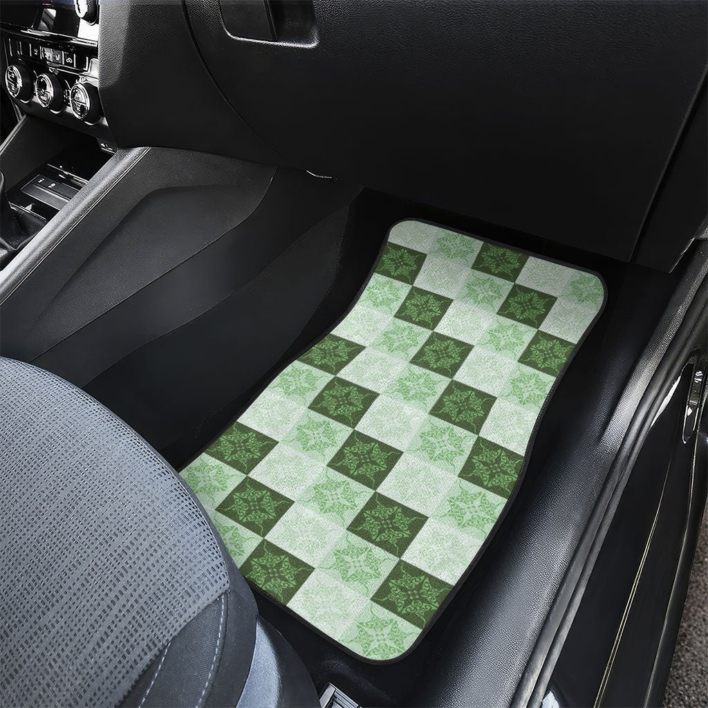 Sage Green Manta Ray Hawaiian Quilt Motif Car Mats LT05 - Polynesian Pride