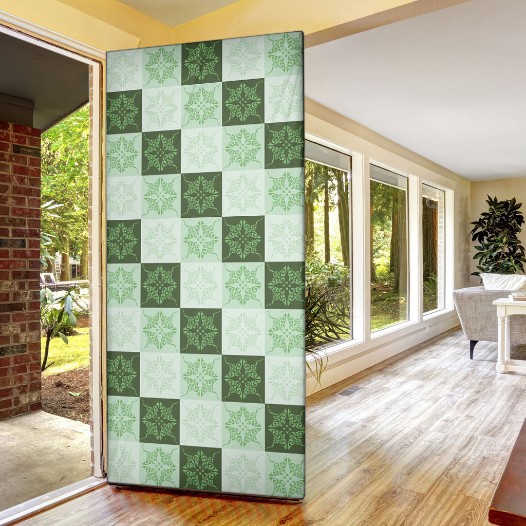 Sage Green Manta Ray Hawaiian Quilt Motif Door Cover LT05 - Polynesian Pride
