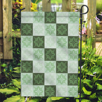 Sage Green Manta Ray Hawaiian Quilt Motif Garden Flag LT05 Garden Flag Green - Polynesian Pride