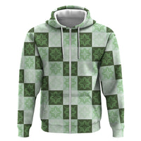 Sage Green Manta Ray Hawaiian Quilt Motif Hoodie LT05 Zip Hoodie Green - Polynesian Pride