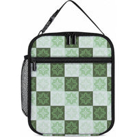 Sage Green Manta Ray Hawaiian Quilt Motif Lunch Bag LT05 10.2 × 8.3 × 4.3 inch Green - Polynesian Pride