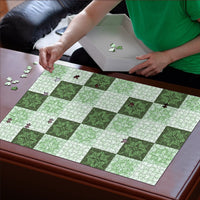 Sage Green Manta Ray Hawaiian Quilt Motif Puzzle LT05 - Polynesian Pride