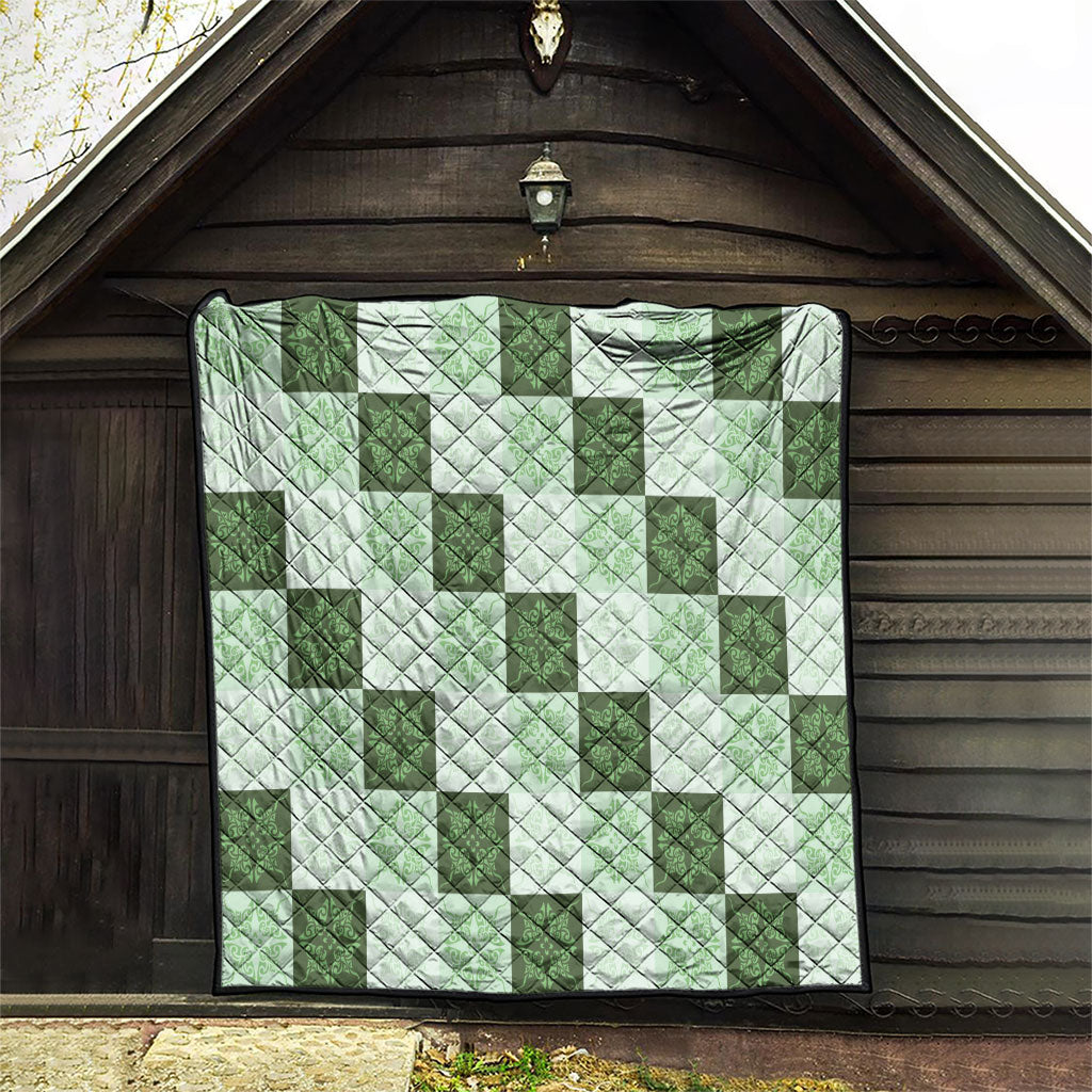 Sage Green Manta Ray Hawaiian Quilt Motif Quilt LT05 - Polynesian Pride