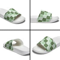 Sage Green Manta Ray Hawaiian Quilt Motif Slide Sandals LT05 - Polynesian Pride