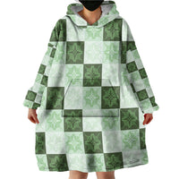 Sage Green Manta Ray Hawaiian Quilt Motif Wearable Blanket Hoodie LT05 - Polynesian Pride