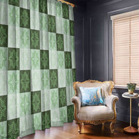 Sage Green Manta Ray Hawaiian Quilt Motif Window Curtain LT05 - Polynesian Pride