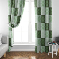 Sage Green Manta Ray Hawaiian Quilt Motif Window Curtain LT05 - Polynesian Pride