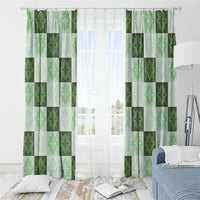 Sage Green Manta Ray Hawaiian Quilt Motif Window Curtain LT05 - Polynesian Pride