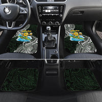 Aloha Hawaii Mango Surfing Car Mats Polynesian Style LT05 Set 4pcs Black - Polynesian Pride