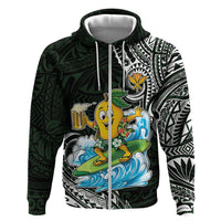 Aloha Hawaii Mango Surfing Hoodie Polynesian Style LT05 Zip Hoodie Black - Polynesian Pride