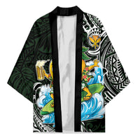 Aloha Hawaii Mango Surfing Kimono Polynesian Style LT05 Unisex Black - Polynesian Pride