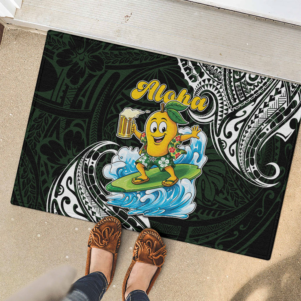 Aloha Hawaii Mango Surfing Rubber Doormat Polynesian Style LT05 - Polynesian Pride
