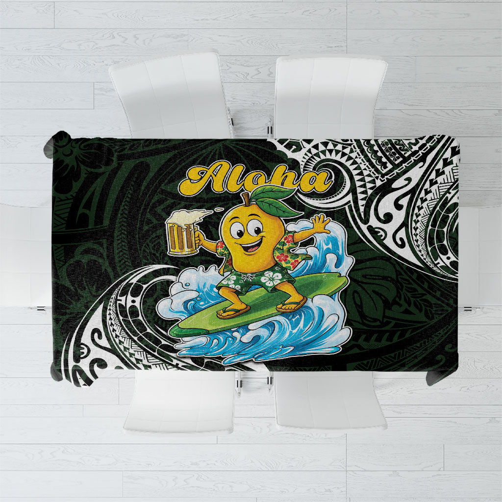 Aloha Hawaii Mango Surfing Tablecloth Polynesian Style LT05 Black - Polynesian Pride