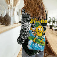 Aloha Hawaii Mango Surfing Women Casual Shirt Polynesian Style LT05 - Polynesian Pride