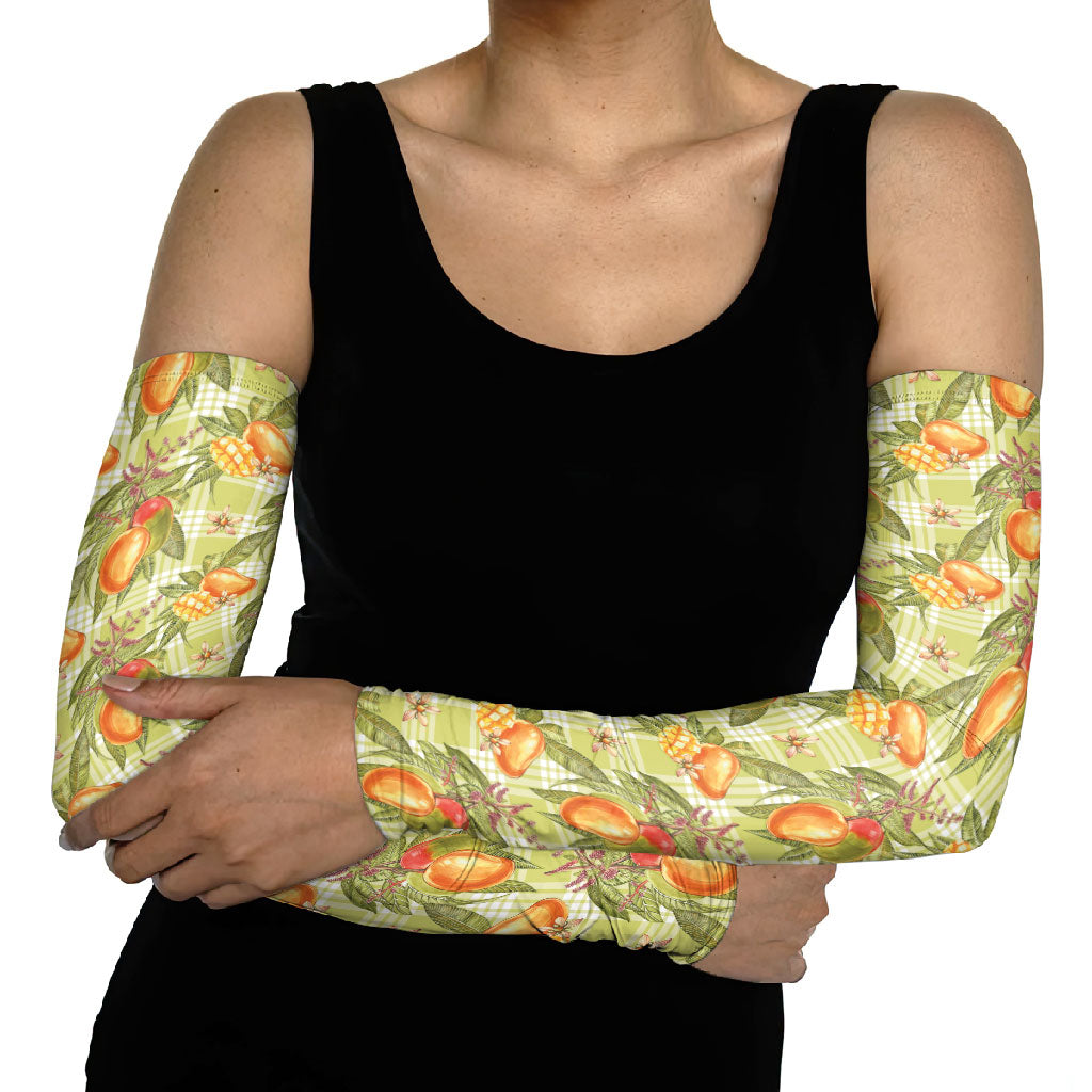 Vintage Hawaii Mango Arm Sleeves Yellow Green Hawaiian Palaka LT05 - Polynesian Pride
