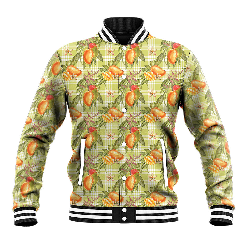 Vintage Hawaii Mango Baseball Jacket Yellow Green Hawaiian Palaka LT05 Unisex Green - Polynesian Pride