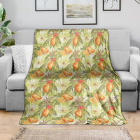 Vintage Hawaii Mango Blanket Yellow Green Hawaiian Palaka LT05 - Polynesian Pride