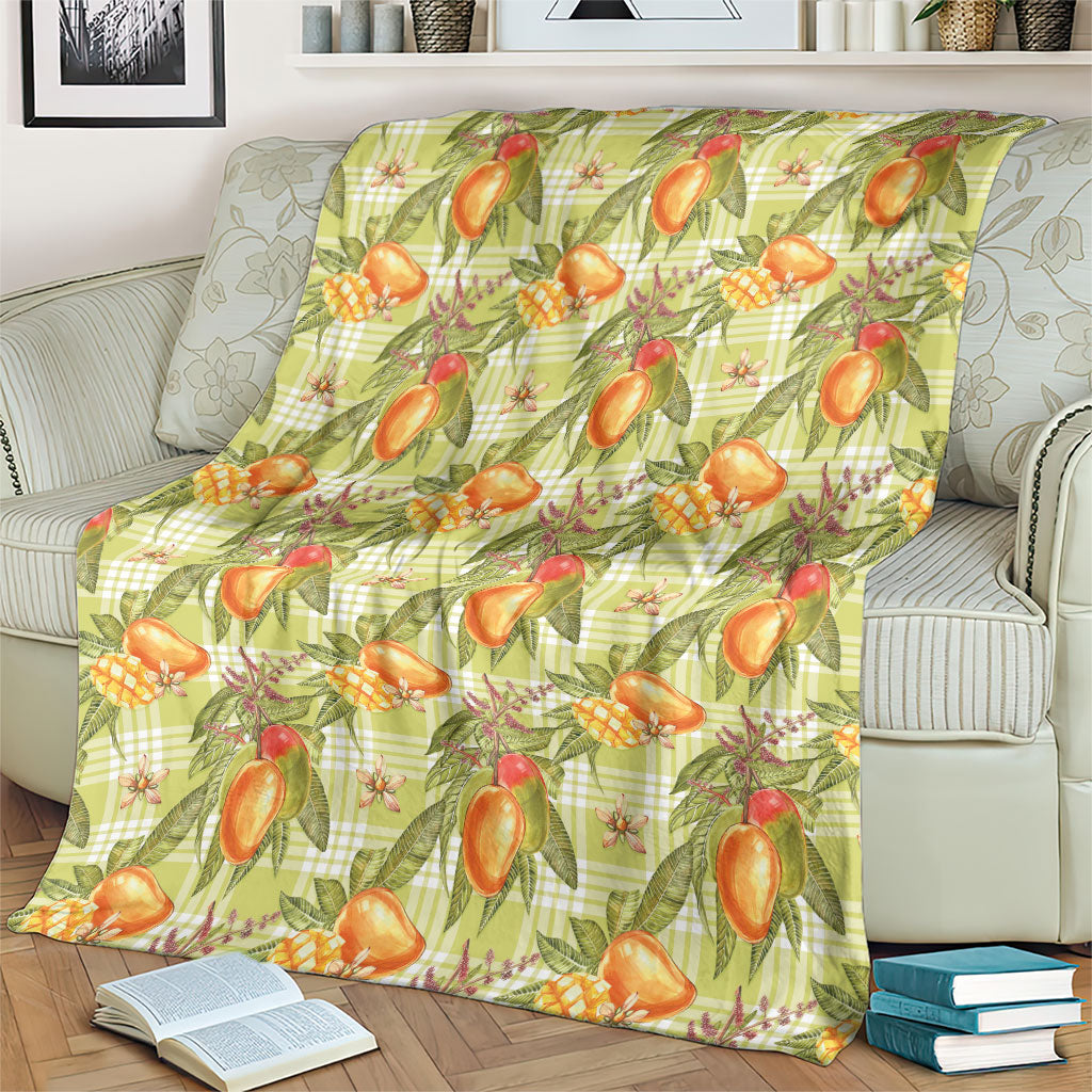 Vintage Hawaii Mango Blanket Yellow Green Hawaiian Palaka LT05 - Polynesian Pride