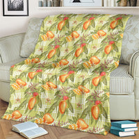 Vintage Hawaii Mango Blanket Yellow Green Hawaiian Palaka LT05 - Polynesian Pride